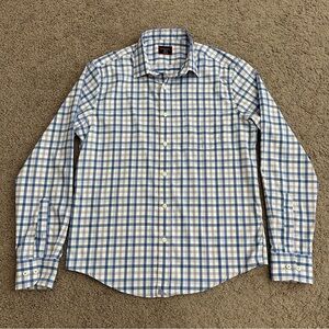 UNTUCKit Evans Slim Fit Blue Purple White Plaid Button Up Shirt Mens M